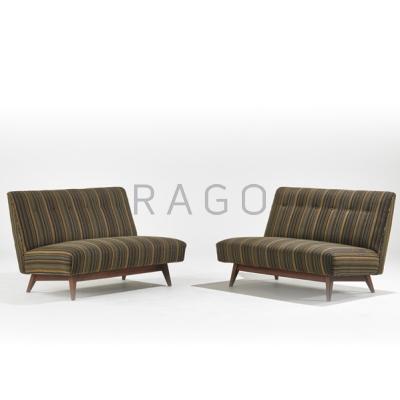 Appraisal: JENS RISOM JENS RISOM DESIGN Pair of settees USA s