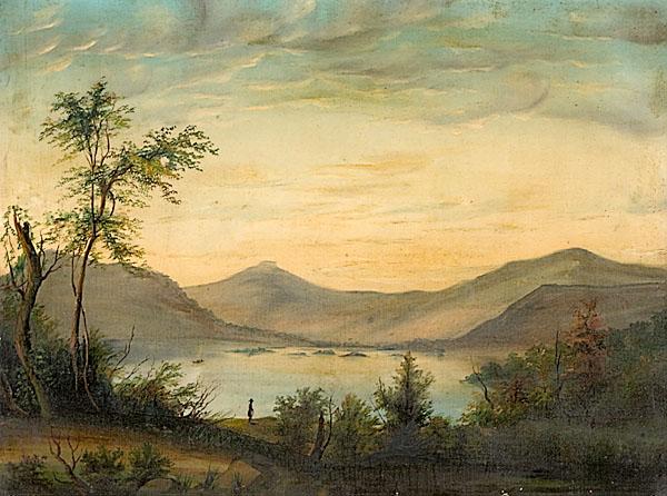 Appraisal: NAIVE HUDSON RIVER VALLEY LANDSCAPE American second half th century