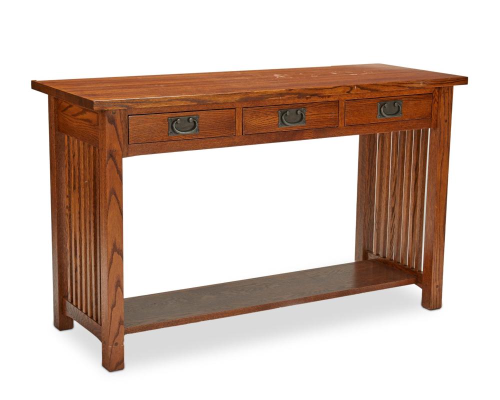 Appraisal: A contemporary Mission-style console table Circa s The contemporary Arts