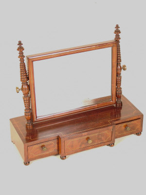 Appraisal: A mahogany toilet mirror early th century the rectangular plate