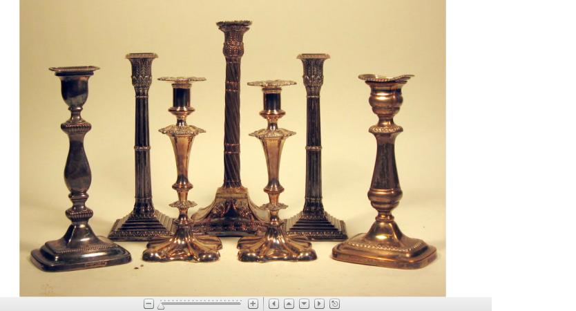 Appraisal: Group of seven English Sheffield plate candlesticks th th century