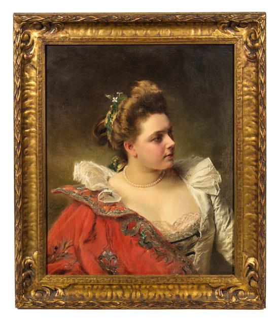 Appraisal: Sale Lot Gustave Jean Jacquet French - Portrait of a