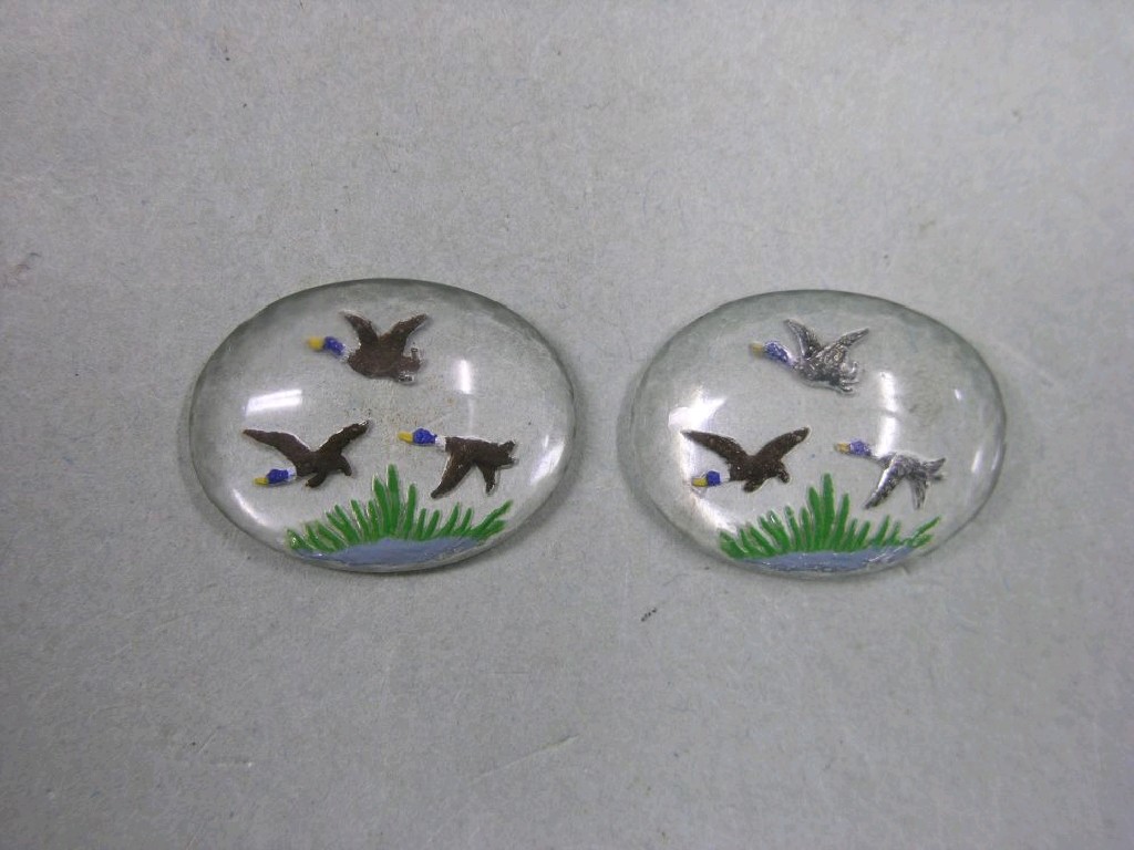 Appraisal: Essex crystals set of ten oval three flying ducks