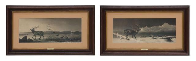 Appraisal: lot of Framed engravings on paper The Challenge and The