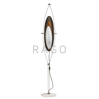 Appraisal: ANGELO LELLI Attr Adjustable floor lamp Italy s Chromed steel