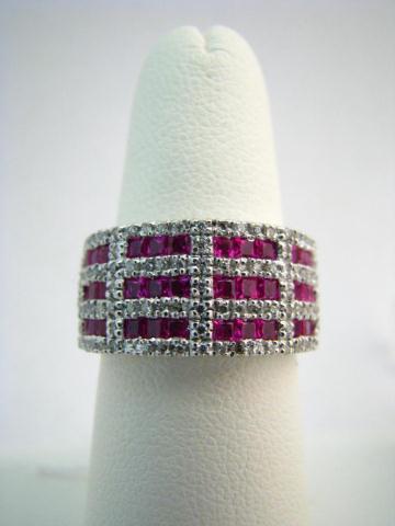 Appraisal: Levian K White Gold Diamond and Ruby Ring