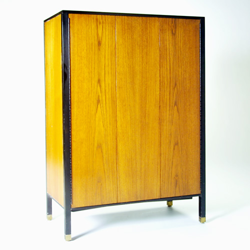 Appraisal: HARVEY PROBBER Cabinet with two doors one bi-fold concealing drawers