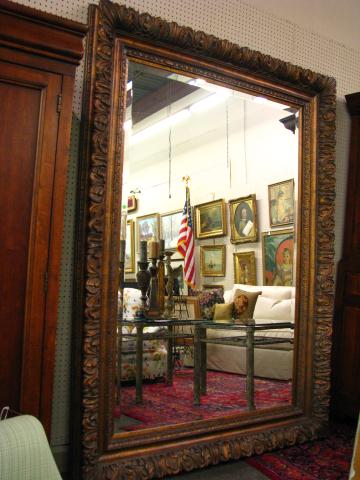 Appraisal: Large wall-hanging or floor display decorator-quality mirror x inches wood