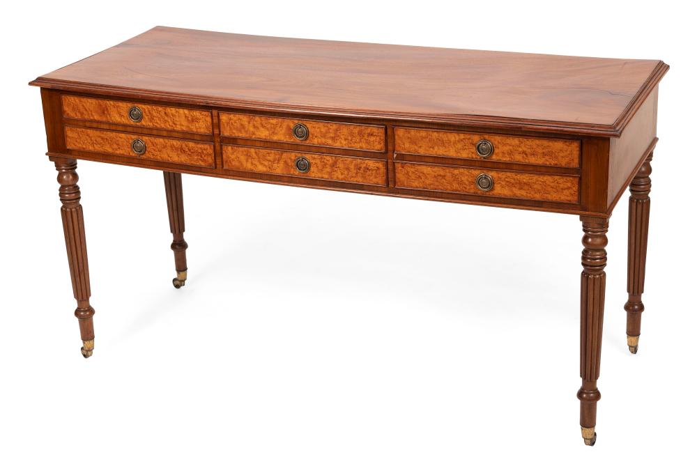 Appraisal: SHERATON SIX-DRAWER DESK TH CENTURY HEIGHT WIDTH DEPTH SHERATON SIX-DRAWER