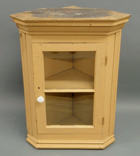 Appraisal: Hanging corner cabinet th c h x w x d