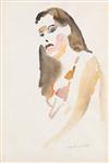 Appraisal: FAIRFIELD PORTER Two watercolors Portrait of a Girl Female Nude