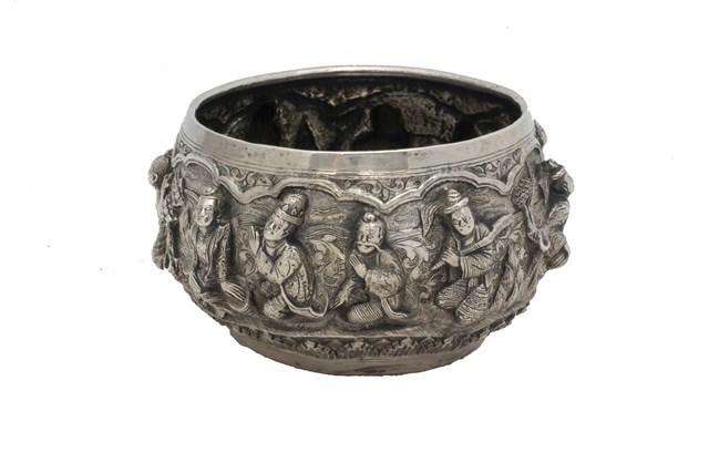 Appraisal: A Far Eastern circular bowl the body decorated with figures