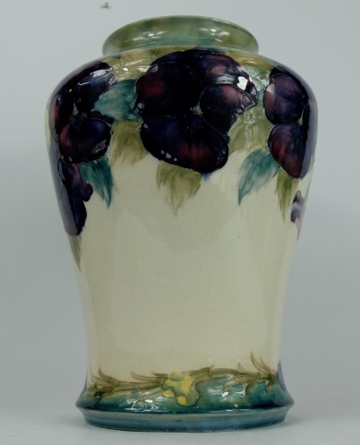 Appraisal: William Moorcroft Burslem large vase decorated in the Pansy design