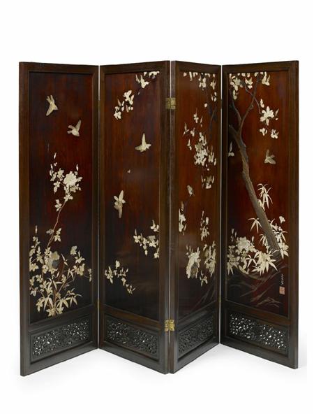 Appraisal: A th century Japanese lacquer mother of pearl and ivory