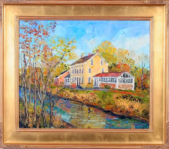 Appraisal: Along the Canal Golden Pheasant Erwina Bucks County Pennsylvania autumn