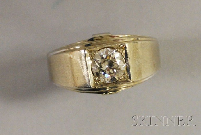 Appraisal: Gentleman's kt Gold and Diamond Ring approx cts size total