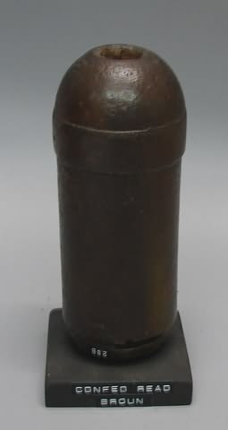 Appraisal: Confederate Read artillery shell in diameter long fuse has been