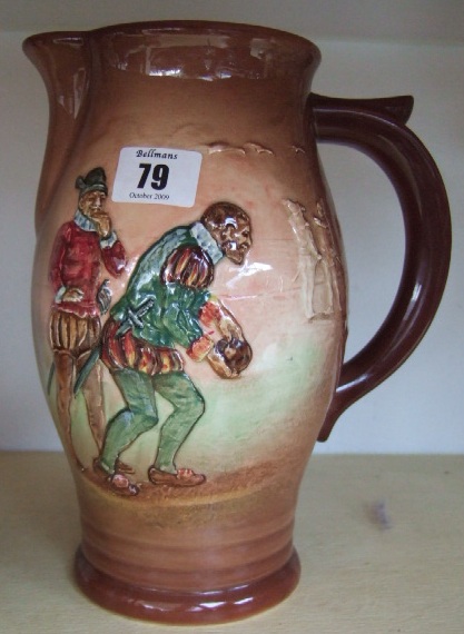 Appraisal: A Royal Doulton Dickensware jug decorated in relief Drake on