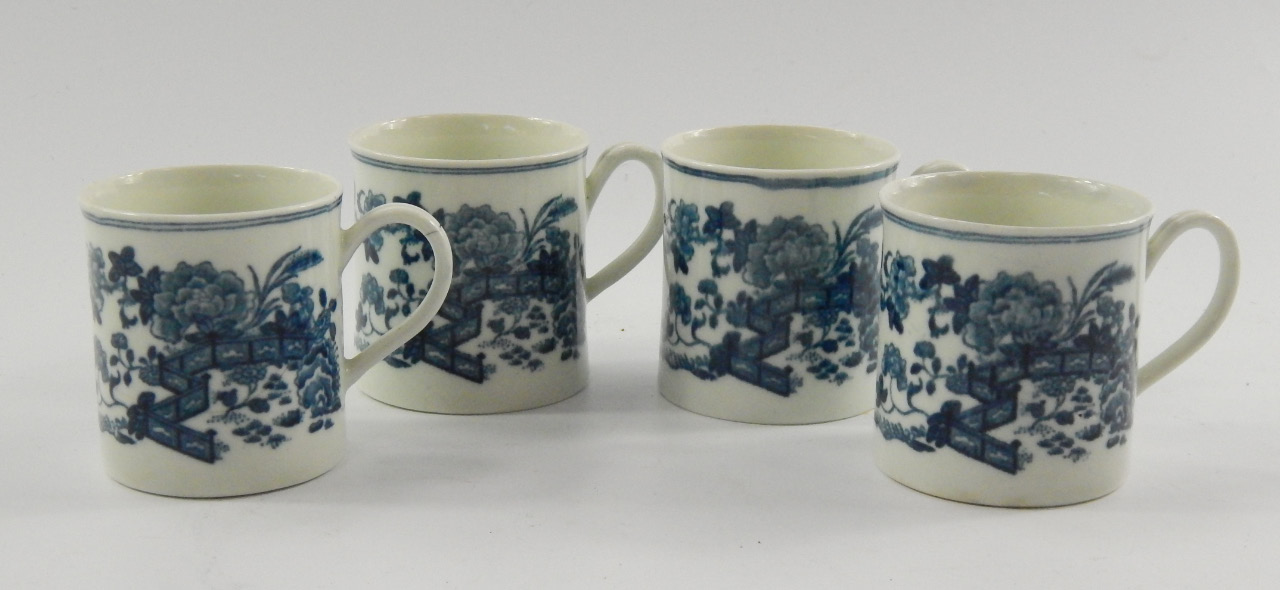 Appraisal: A set of four First Period Worcester porcelain blue and