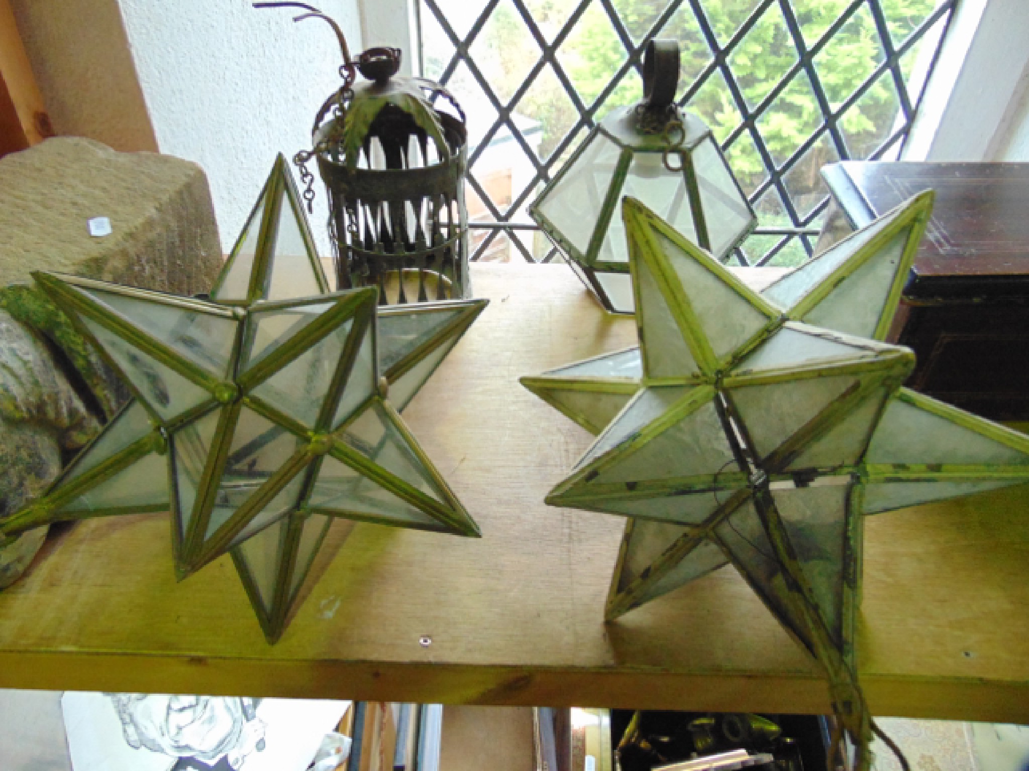 Appraisal: Two similar ceiling lights in the form of multi-pointed stars