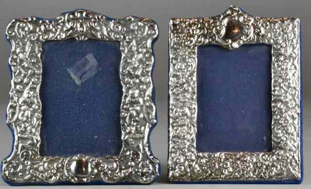 Appraisal: English Sterling Picture FramesEach finely moulded to depict floral and