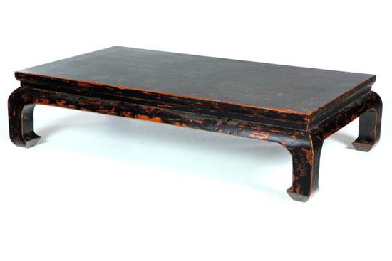 Appraisal: KANG TABLE China th century mixed woods Worn black lacquered