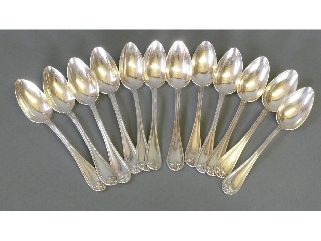 Appraisal: SET OF TWELVE EARLY TWENTIETH CENTURY FRENCH SILVER DESSERT SPOONS