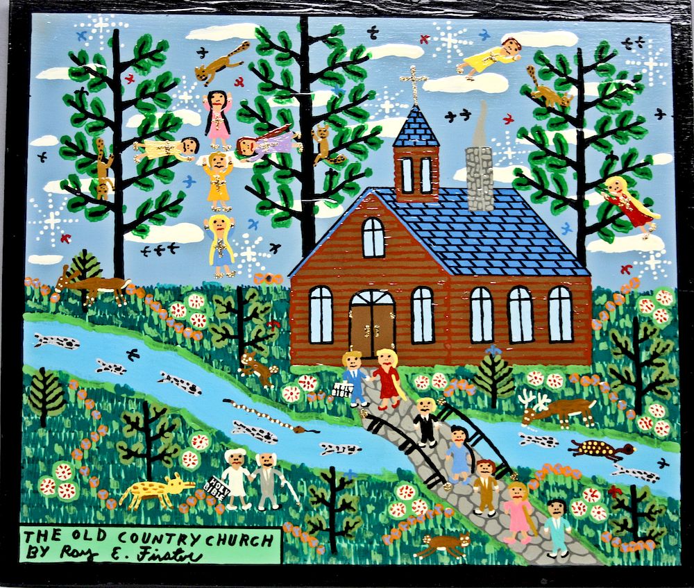 Appraisal: Outsider Art Roy Finster The Old Country Church by Roy