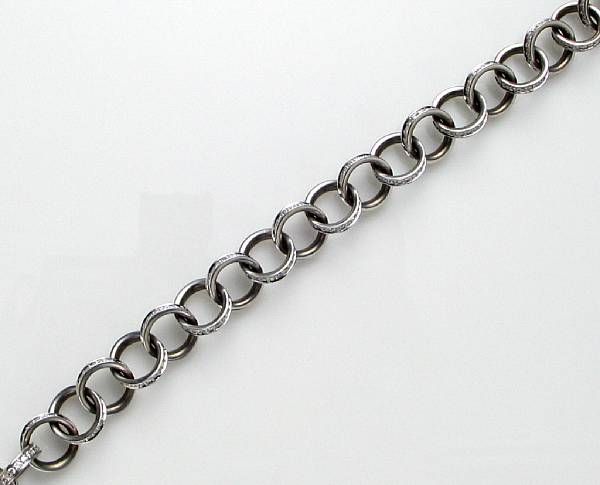 Appraisal: A diamond round link bracelet estimated total diamond weight carats