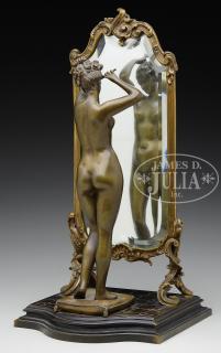 Appraisal: EMILE PINEDO French - NUDE WOMAN IN FRONT OF MIRROR