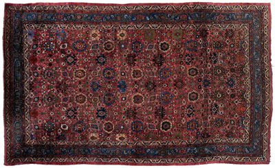 Appraisal: Bijar rug th century style with rows of medallions on