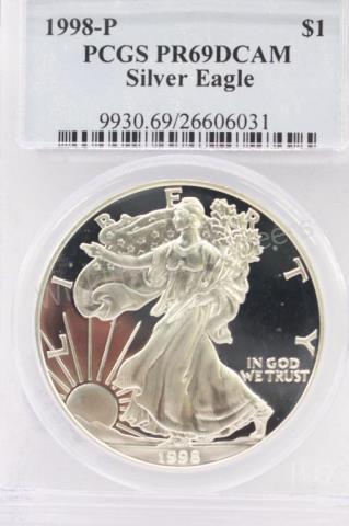 Appraisal: One PCGS Slabbed Silver Eagle PR DCAM -P