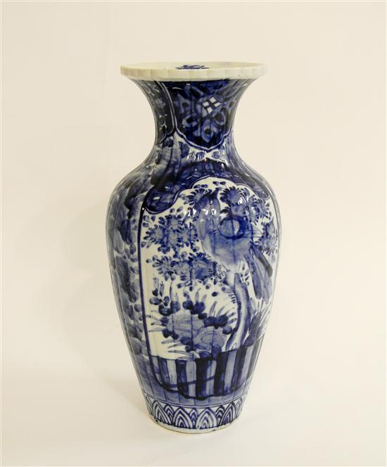 Appraisal: Late th early th C Japanese blue and white ribbed