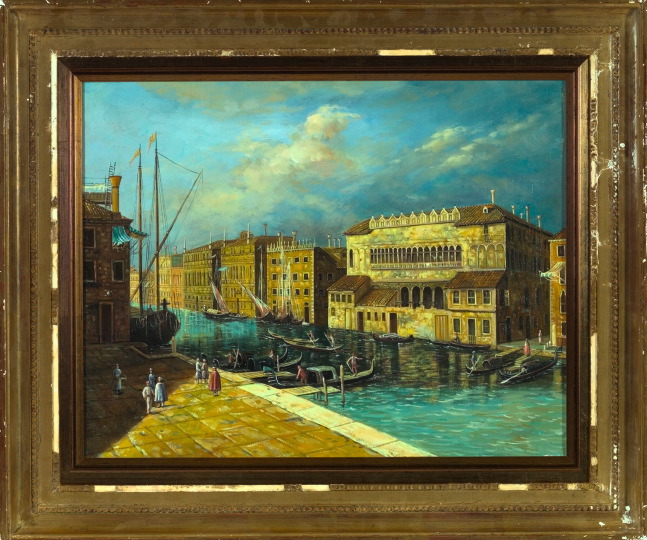 Appraisal: Italian School th Century Venetian Canal Scene oil on canvas