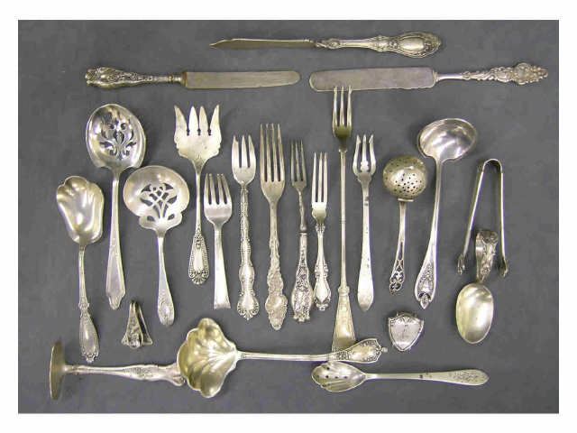 Appraisal: Group of sterling and miscellaneous serving accessories including sterling tea