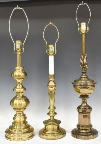 Appraisal: lot of Stiffel brass table lamps accompanied by fabric shades