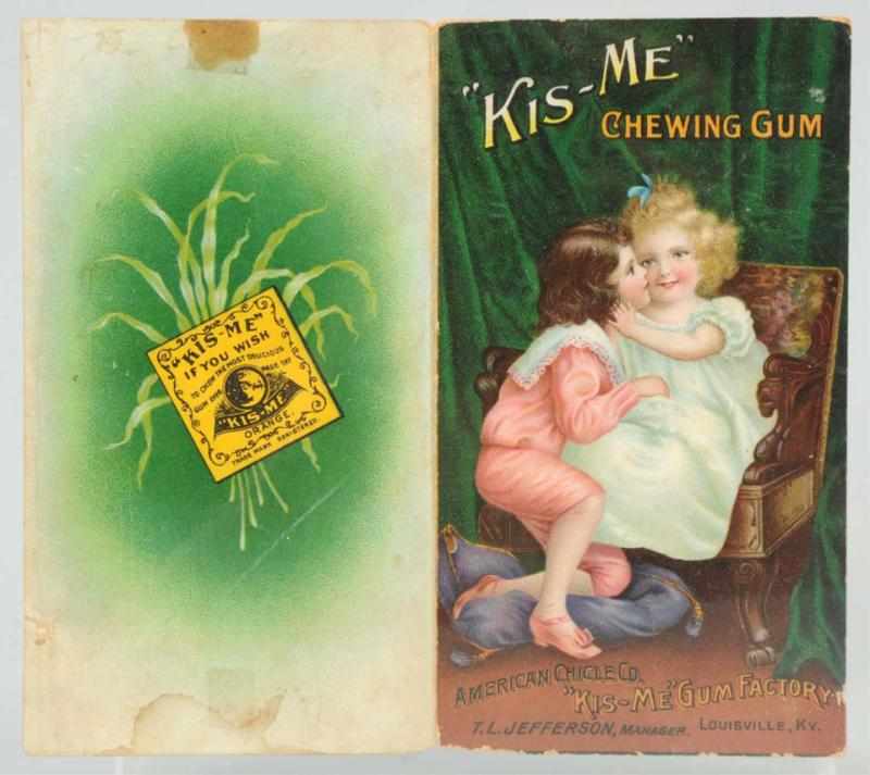 Appraisal: Early Kis-Me Chewing Gum Trade Card Circa Trade card folds