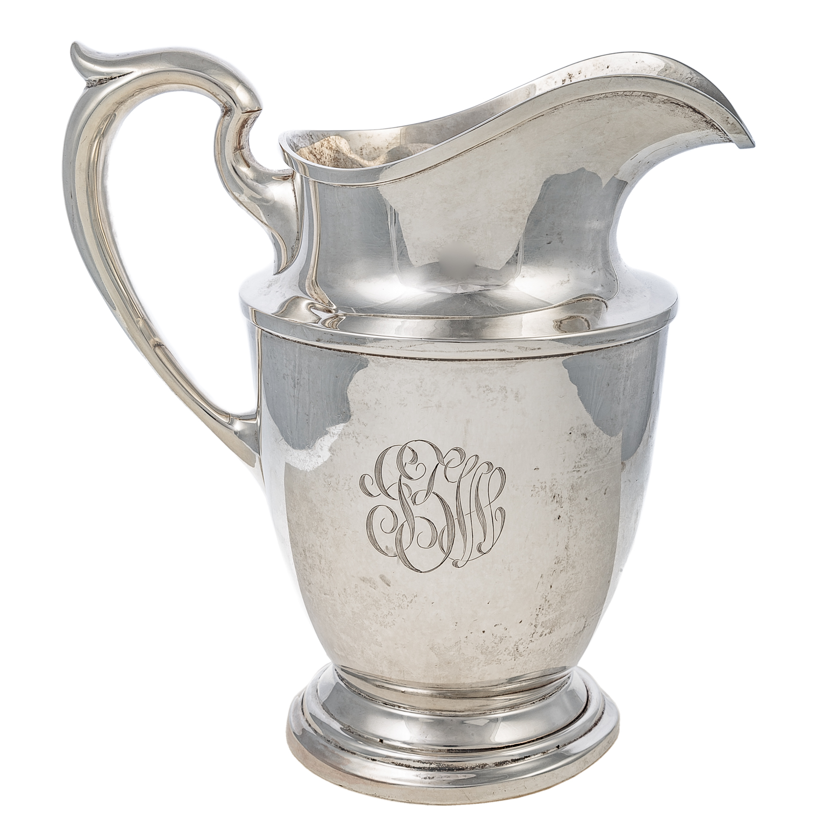 Appraisal: SCHOFIELD STERLING WATER PITCHER Model typical form monogrammed in H