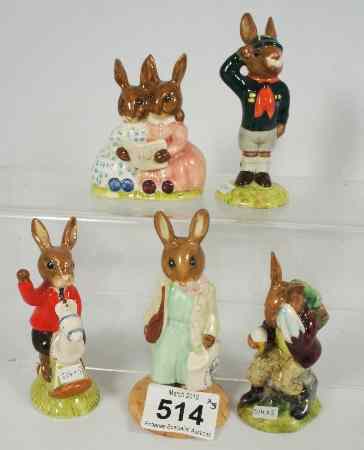 Appraisal: Royal Doulton Bunnykins Figures Storytime DB William DB Cooling Off