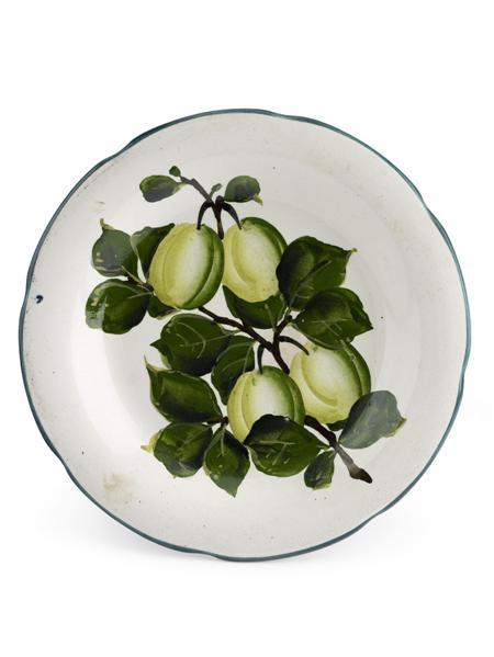 Appraisal: WEMYSS GORDON DESSERT PLATE CIRCA decorated with greengages impressed mark