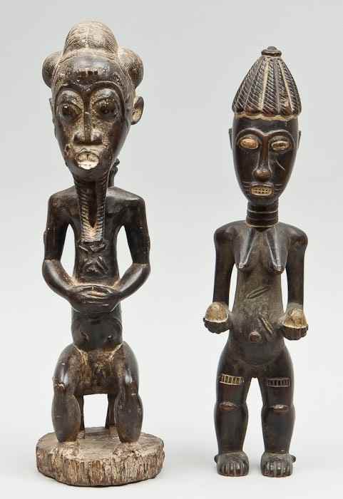 Appraisal: Two Baule figures Ivory Coast second half th century one