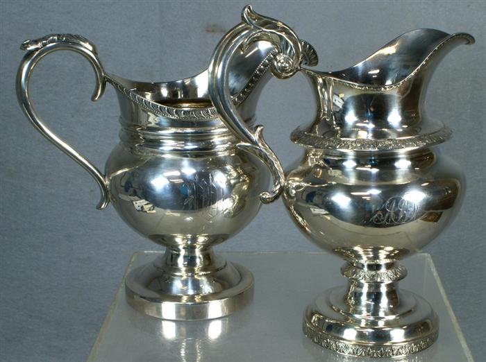 Appraisal: American coin silver cream pitchers one by R W Wilson