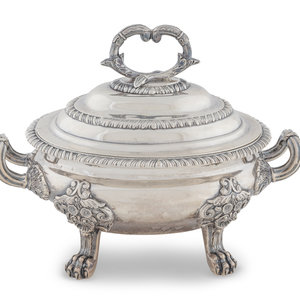 Appraisal: A George IV Silver Sauce Tureen and Cover William Bateman