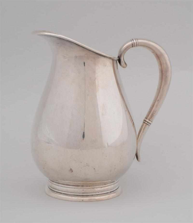 Appraisal: INTERNATIONAL SILVER WATER PITCHER IN THE ''ROYAL DANISH'' PATTERN Unembellished