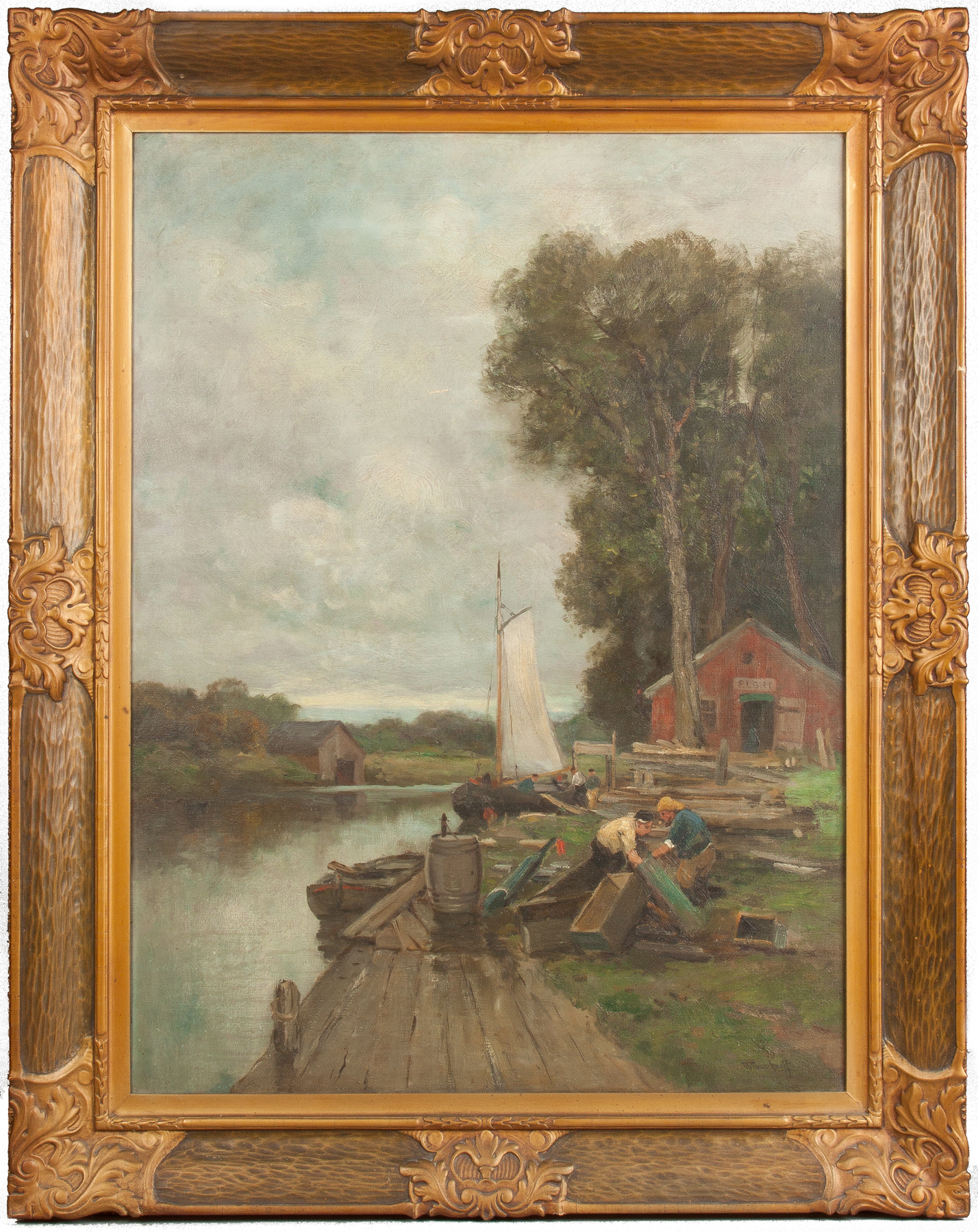 Appraisal: Carl Rudolph Theuerkauff American German - Canal scene Sgn Lower