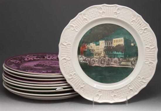 Appraisal: Nine assorted Wedgwood transfer decorated plates and a Delano Studios