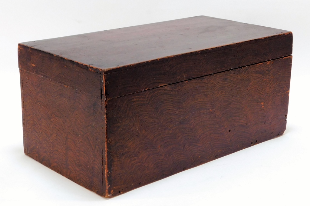 Appraisal: NEW ENGLAND GRAIN PAINTED PINE DOCUMENT BOX United States th