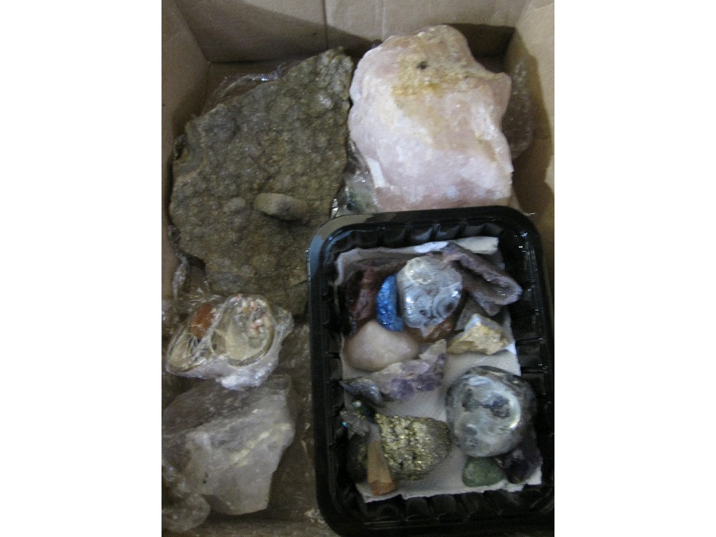 Appraisal: Box of rock and agate samples