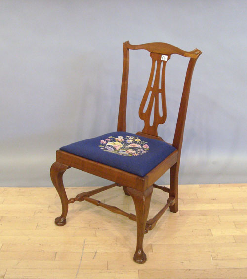 Appraisal: New England Queen Anne cherry dining chair ca