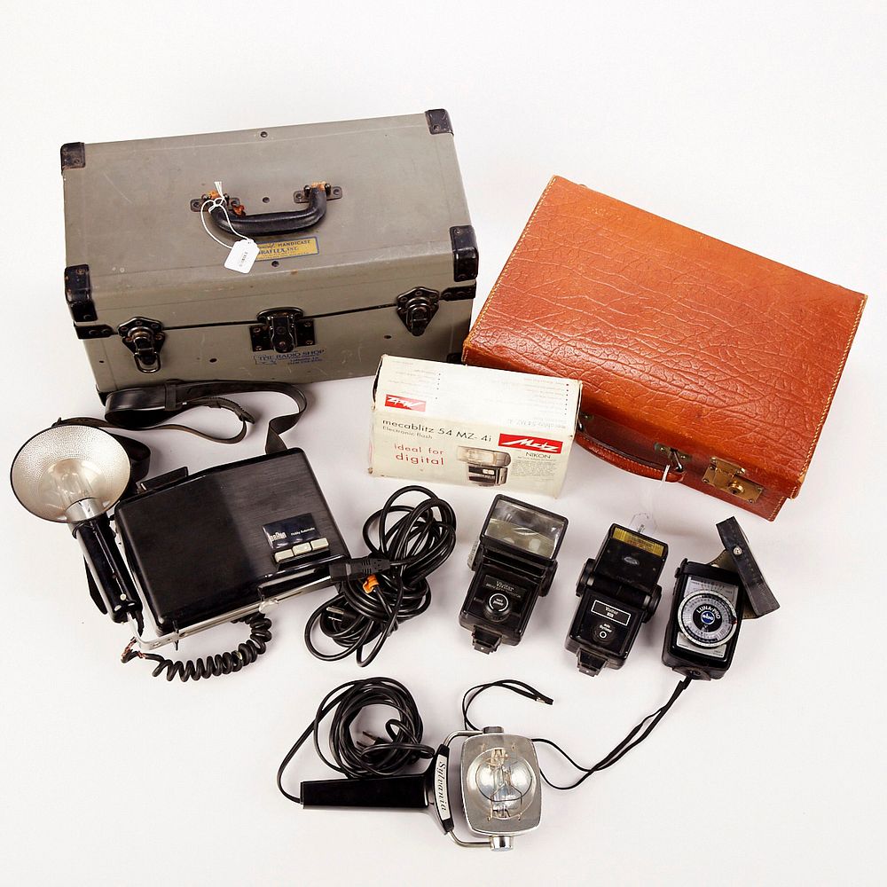 Appraisal: Grp of Camera Flash Lighting Equipment Group of camera flash